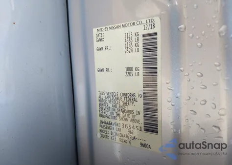 2019 Nissan Maxima 3.5 Sl from USA, damaged, VIN 1N4AA6AV6KC365451